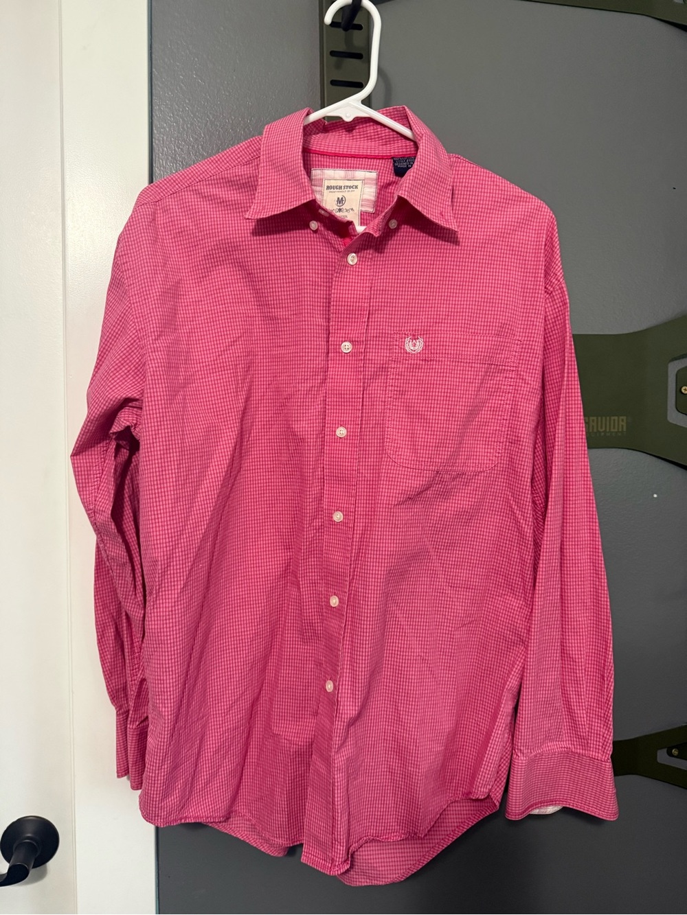 Panhandle Slim Men’s Pink Check Long-Sleeve Dress Shirt